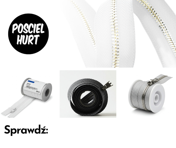 Taśma suwakowa nawinięta na szpuili - przygotowana do sprzedaży na metry