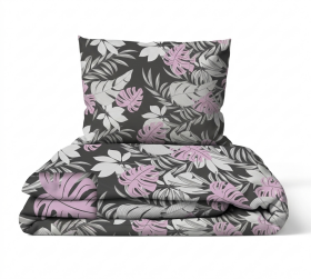 Pościel z Kory 140x200 + 1x70x80 Bawełna 100% Bielawa Produkt Polski - PRESTIGE Jungla grafit