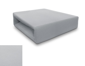 Prześcieradło Jersey 90x200 cm z gumką, 100% bawełna - PREMIUM. Stalowy