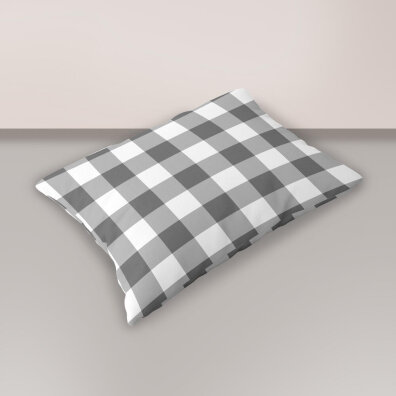Poszewka na poduszkę 50x60cm BAWEŁNA CERTYFIKAT - Krata szara