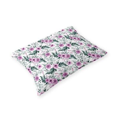 Poszewka na poduszkę 40x60cm BAWEŁNA 100% CERTYFIKAT - Róża w paproci Różowa