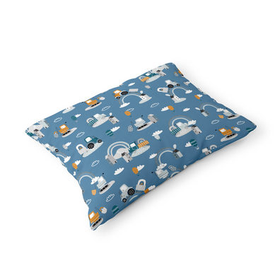 Poszewka 70x80cm na poduszkę 100% bawełna - Koparki z Tęczą