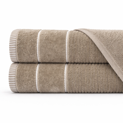 Zestaw Ręczników 2x 70x140 cm TEO 470 g/m2 Bawełniane, Miękkie kolor: Taupe