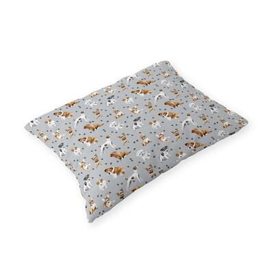 Poszewka 70x80cm na poduszkę 100% bawełna wzór: pieski łapki szary