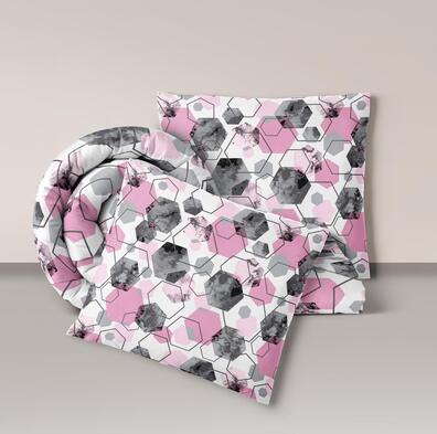 Pościel z Kory 160x200 + 2x70x80 Bawełna 100% Bielawa Produkt Polski - 1651 różowy