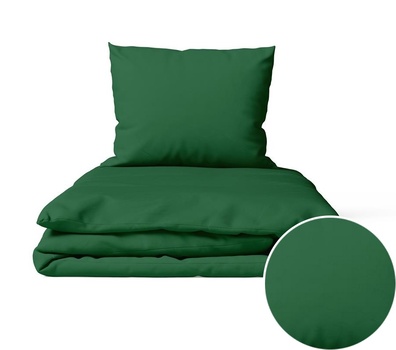 POŚCIEL HOTELOWA 160x200 + 1 poszewka - BAWEŁNA 100%, kolor: ZIELEŃ BUTELKOWA