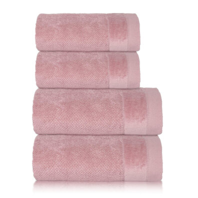 Zestaw 4x Ręczniki Bawełniane VITO 550 g/m2 – 2x 70x140 + 2x 50x90 | Hotelowe SPA Pudrowy Róż