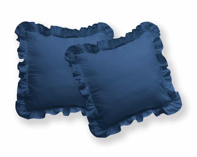 Poszewka na poduszkę 40x40 z FALBANĄ 2pak DWIE poszewki 40x40 kolor DENIM