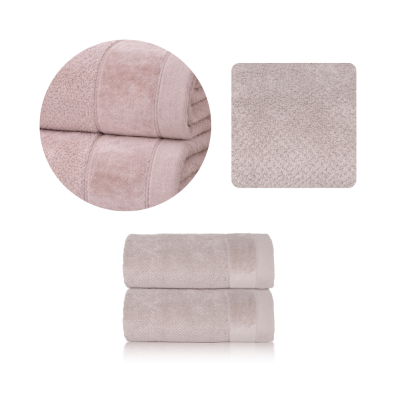 Zestaw 2x RĘCZNIK KĄPIELOWY 70x140 SPA HOTELOWY Duży Bawełniany 550g/m2 - VITO Perłowy/Oyster