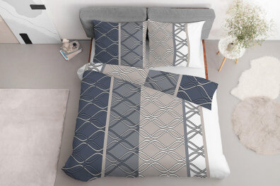Komplet Pościeli 160x200 + 2x70x80, 100% Bawełna, 140g/m2, wzór: 4562_B