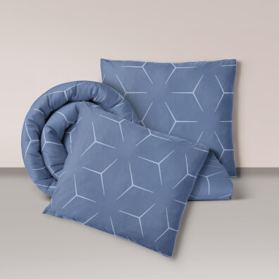 POŚCIEL Z KORY 160x200cm + 2x70x80cm WZORY BIELAWA - MILANO JEANS