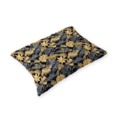 Poszewka na poduszkę 50x70cm BAWEŁNA CERTYFIKAT - Liście 3D złoto szare