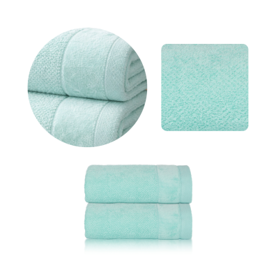 Zestaw 2x RĘCZNIK KĄPIELOWY 70x140 SPA HOTELOWY Duży Bawełniany 550g/m2 - VITO Jasny Turkus/ Aqua