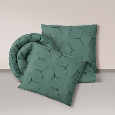 Pościel z Kory 160x200 + 2x70x80 Bawełna 100% Bielawa Produkt Polski - MILANO OLIWKA