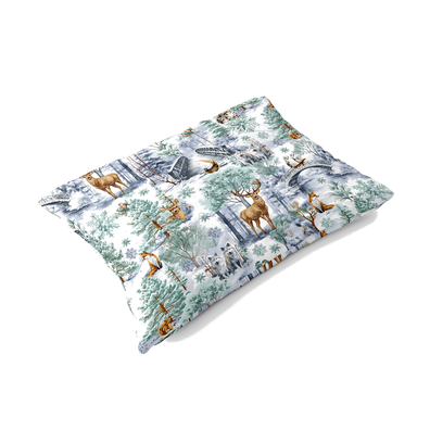 Poszewka ZIMOWA Świąteczna 70x80cm na poduszkę 100% bawełna, Winter Forest Green