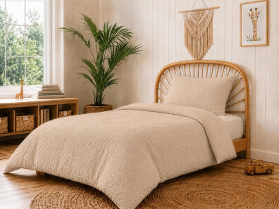 Pościel muślinowa 100x135 dziecięca - dwuwarstwowy muślin 140g/m2 + bawełna 120g/m2 Beige