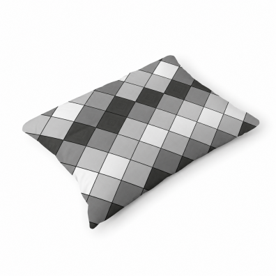 Poszewka 70x80cm na PODUSZKĘ z KORY, wzór: Krata 3D Grafit