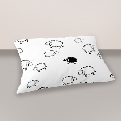 Poszewka na poduszkę 40x60cm BAWEŁNA 100% CERTYFIKAT - Baranki Białe
