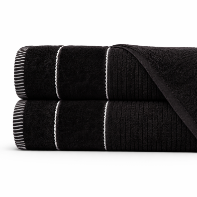 Zestaw Ręczników 2x 70x140 cm TEO 470 g/m2 Bawełniane, Miękkie kolor: Czarny