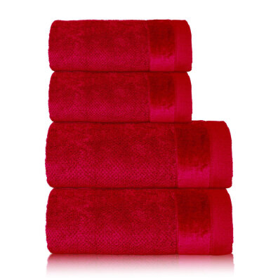 Zestaw 4x Ręczniki Bawełniane VITO 550 g/m2 – 2x 70x140 + 2x 50x90 | Hotelowe SPA Czerwony