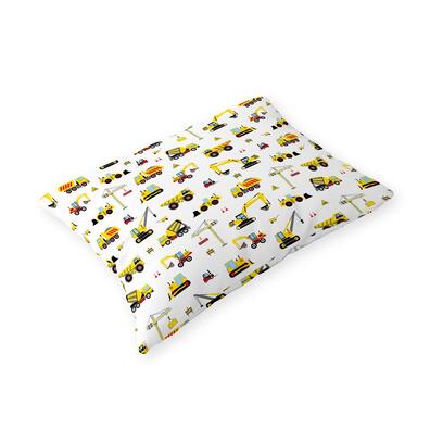 Poszewka 70x80cm na poduszkę 100% bawełna wzór: koparki białe