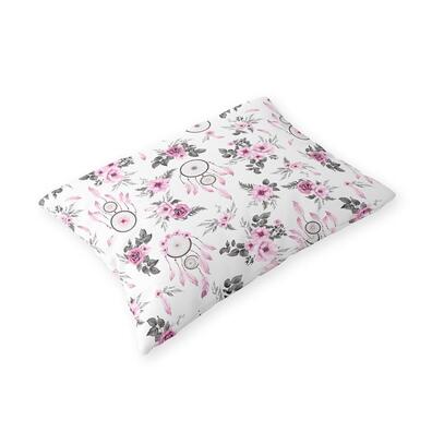 Poszewka na poduszkę 50x60cm BAWEŁNA CERTYFIKAT - Łapacze bordo szare