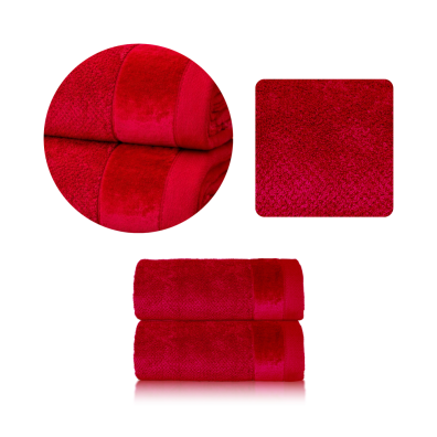Zestaw 2x RĘCZNIK KĄPIELOWY 70x140 SPA HOTELOWY Duży Bawełniany 550g/m2 - VITO Czerwony