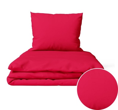 POŚCIEL HOTELOWA 160x200 + 1 poszewka - BAWEŁNA 100%, kolor: CZERWONY