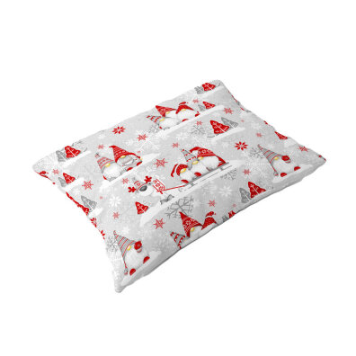 Poszewka 70x80cm na PODUSZKĘ z KORY, wzór: Skrzaty Czerwone