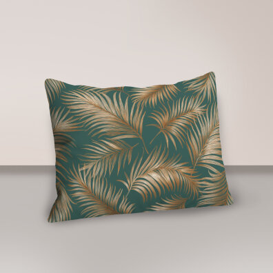 Poszewka 70x80cm na poduszkę 100% bawełna - Palmowe Pióra na Turkusie