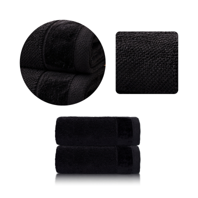 Zestaw 2x RĘCZNIK KĄPIELOWY 70x140 SPA HOTELOWY Duży Bawełniany 550g/m2 - VITO Czarny