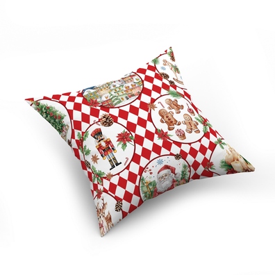 Poszewka na poduszkę Świąteczna ZIMOWA jasiek 40x40cm 100% BAWEŁNA, Bombki