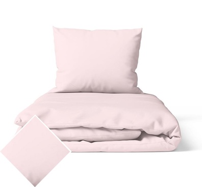 Komplet Pościeli 160x200 + 2x70x80, 100% Bawełna, 140g/m2, kolor: PUDROWY RÓŻ