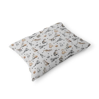 Poszewka 70x80cm na poduszkę 100% bawełna wzór: kotki łapki szare