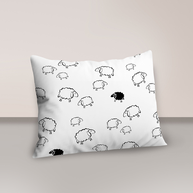 Poszewka 70x80cm na poduszkę 100% bawełna wzór: Baranki białe