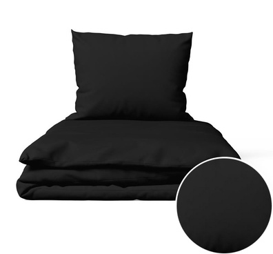 POŚCIEL HOTELOWA 160x200 + 1 poszewka - BAWEŁNA 100%, kolor: CZARNY