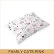 Poszewka 70x80cm na poduszkę 100% bawełna - FAMILY CATS PINK (2)