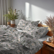 Komplet Pościeli 160x200 + 2x 70x80,  100% Bawełna, 140g/m2, wzór: Kwiatowy Ogród Wanilia szaro różowa (7)