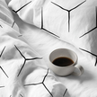 Komplet Pościeli 160x200 + 2x70x80, 100% Bawełna, 140g/m2, wzór:  MILANO BIAŁO CZARNE (12)