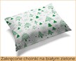 Poszewka 70x80cm na poduszkę 100% bawełna - Zakręcone choinki na białym zielone (2)