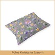 Poszewka na poduszkę 50x60cm BAWEŁNA CERTYFIKAT - Polne kwiaty szare (2)
