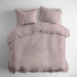 Pościel z falbaną 160x200cm 100% BAWEŁNA pościel w stylu BOHO kolor RÓŻ / PINK (2)