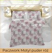 Pościel z kory 200x220 cm + 2x 70x80 cm POLSKA PRODUKCJA , wzór: Paczwork Motyl Puder Róż (3)
