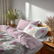 Pościel Dwustronna 160x200cm 2x70x80cm, 140g/m2,100% bawełna wzór: Piwonia z Napisami Puder Mix (7)