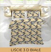 POŚCIEL HOTELOWA 140x200cm + POSZEWKA 70x80 BAWEŁNA 100% wzór: Liście 3D złoto białe (3)
