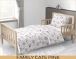Pościel DZIECIĘCA 140x200 dla dziecka 100% bawełna CERTYFIKAT FAMILY CATS PINK (3)