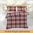Pościel z Kory 160x200 + 2x70x80 Bawełniana Produkt Polski Bielawa - Krata Krzyś czerw. (3)