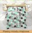 Pościel z Kory 220x200 + 2 poszewki PREMIUM 100% bawełna polska : Plastry miodu mięta (3)