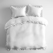 Pościel z falbaną 160x200cm 100% BAWEŁNA pościel w stylu BOHO kolor BIAŁY / WHITE (2)