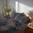 POŚCIEL HOTELOWA 160x200 + 1 poszewka - BAWEŁNA 100%, wzór: Śpiąca łąka Grafit (6)